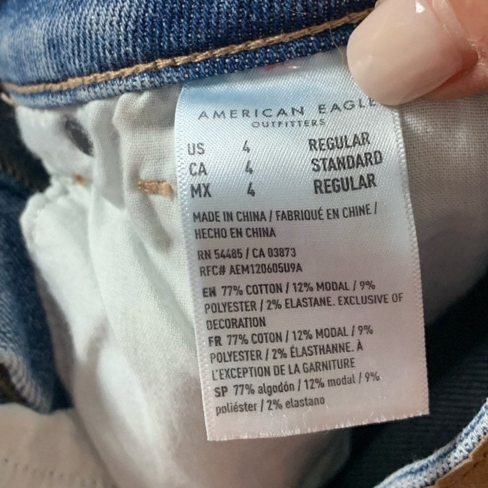 American Eagle AE Distressed High Rise Mom Jeans - Picture 9 of 13